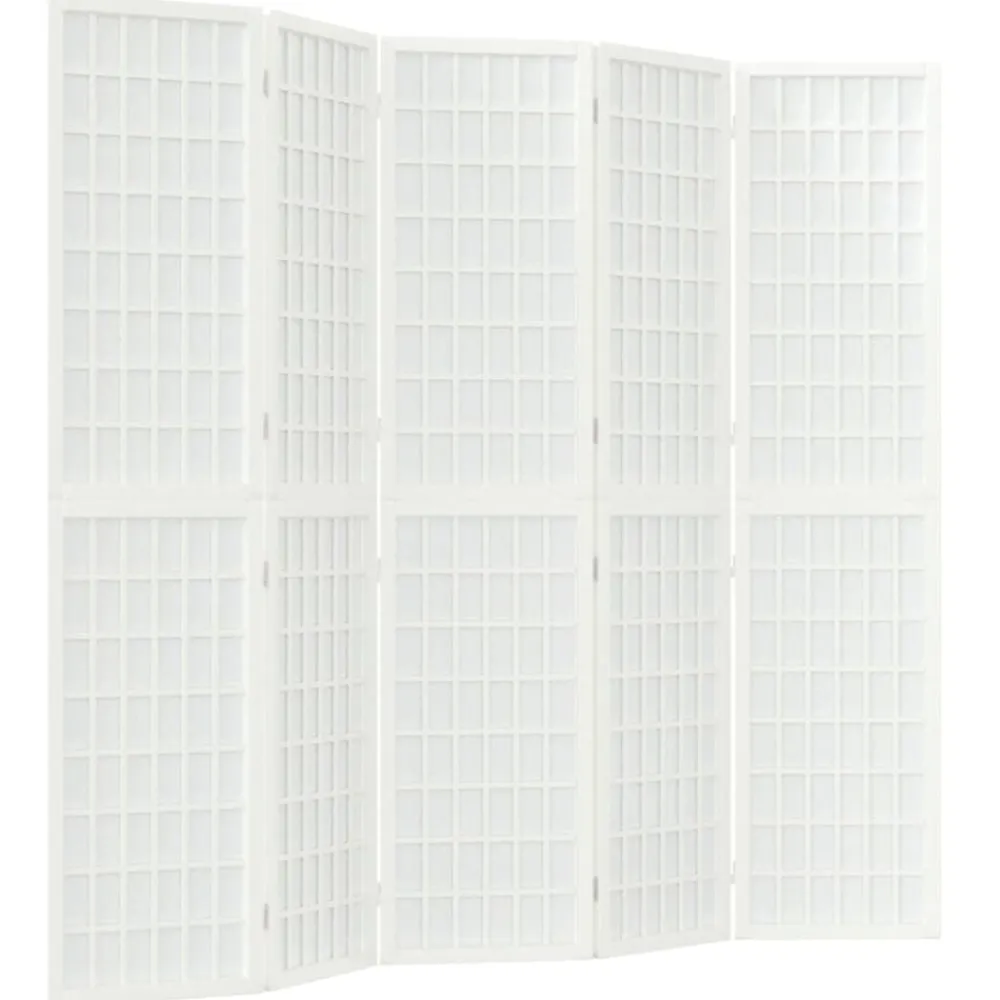 Séparateurs De Pièces-vidaXL Cloison de séparation pliable 5 panneaux 200x170 cm Blanc