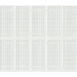 Séparateurs De Pièces-vidaXL Cloison de séparation pliable 5 panneaux 200x170 cm Blanc
