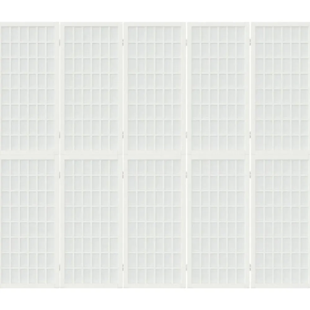 Séparateurs De Pièces-vidaXL Cloison de séparation pliable 5 panneaux 200x170 cm Blanc