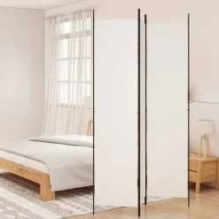 Séparateurs De Pièces-vidaXL Cloison de séparation 3 panneaux 150x220 cm Tissu Blanc