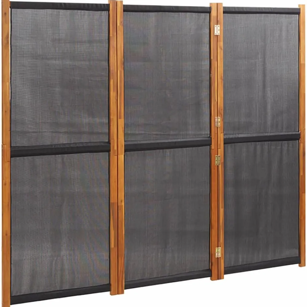 Séparateurs De Pièces-vidaXL Cloison de séparation 3 panneaux 210x180 cm Noir