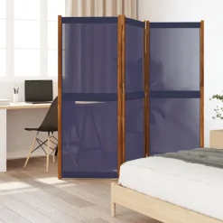Séparateurs De Pièces-vidaXL Cloison de séparation 3 panneaux 210x180 cm Bleu foncé