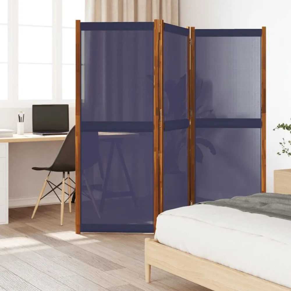 Séparateurs De Pièces-vidaXL Cloison de séparation 3 panneaux 210x180 cm Bleu foncé