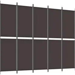 Séparateurs De Pièces-vidaXL Cloison de séparation 5 panneaux 250x200 cm Tissu Marron
