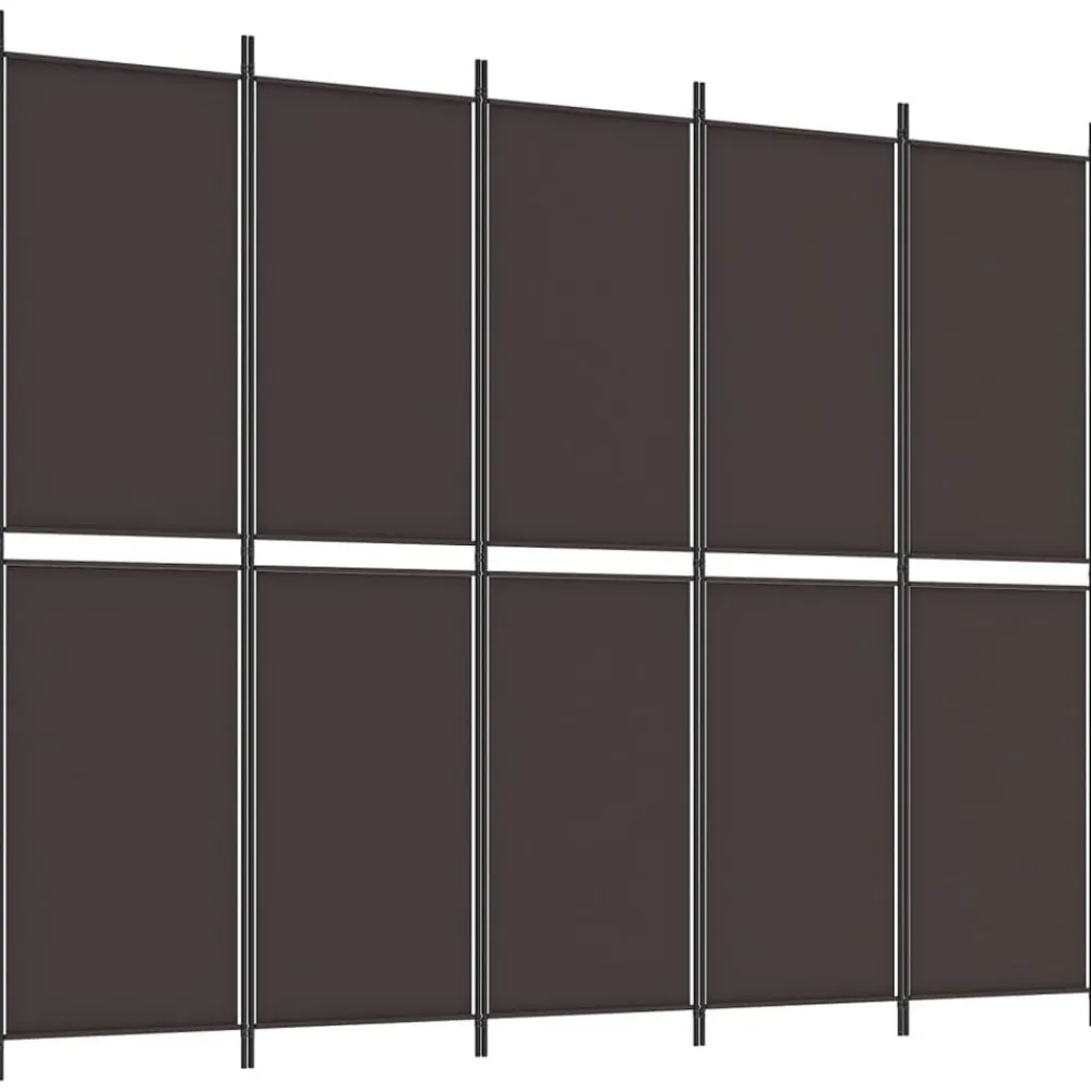 Séparateurs De Pièces-vidaXL Cloison de séparation 5 panneaux 250x200 cm Tissu Marron