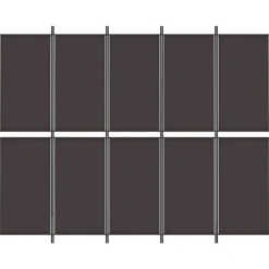 Séparateurs De Pièces-vidaXL Cloison de séparation 5 panneaux 250x200 cm Tissu Marron