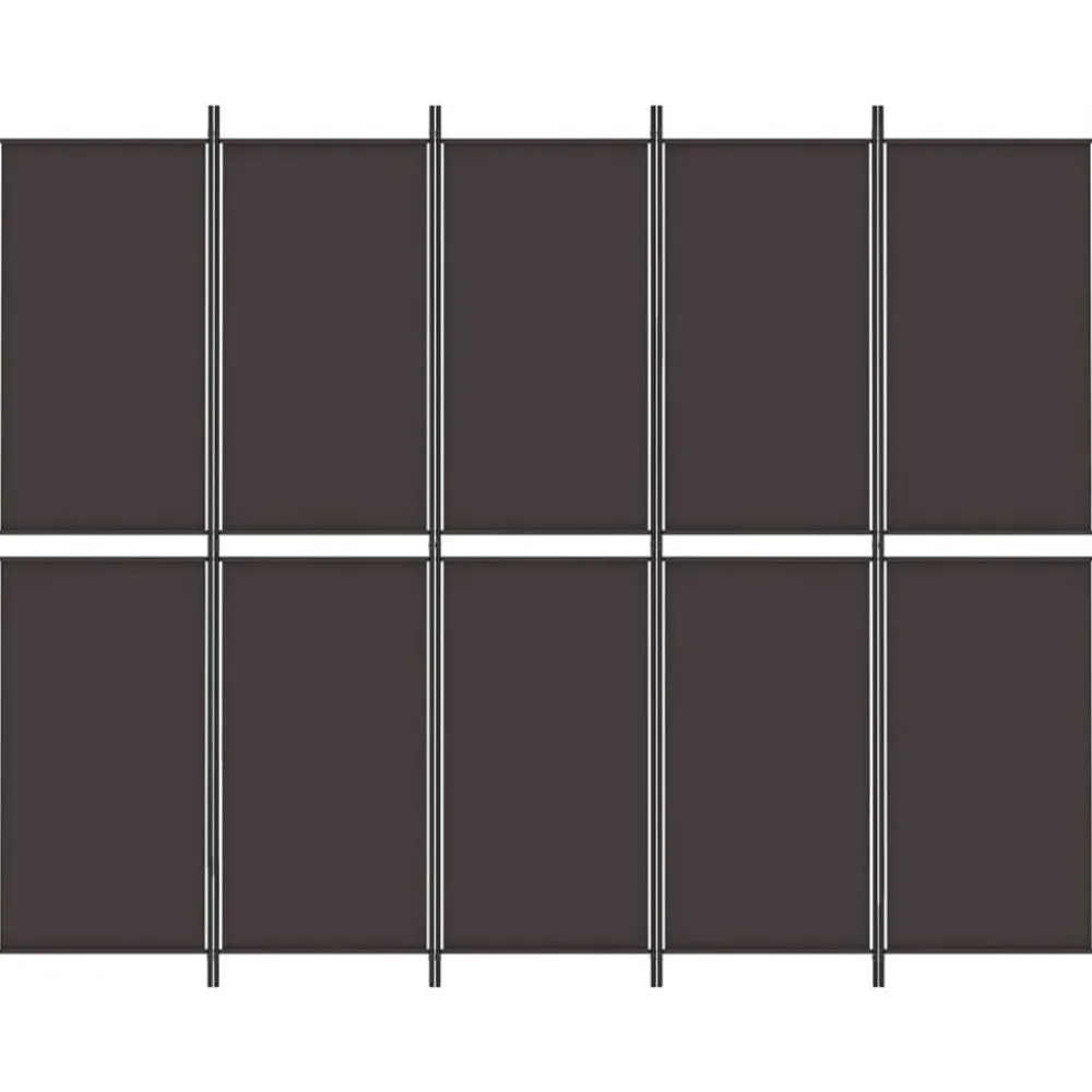 Séparateurs De Pièces-vidaXL Cloison de séparation 5 panneaux 250x200 cm Tissu Marron
