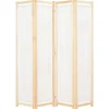 Séparateurs De Pièces-vidaXL Cloison de séparation 4 panneaux Crème 160x170x4 cm Tissu