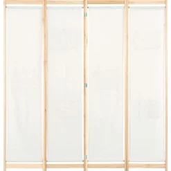 Séparateurs De Pièces-vidaXL Cloison de séparation 4 panneaux Crème 160x170x4 cm Tissu