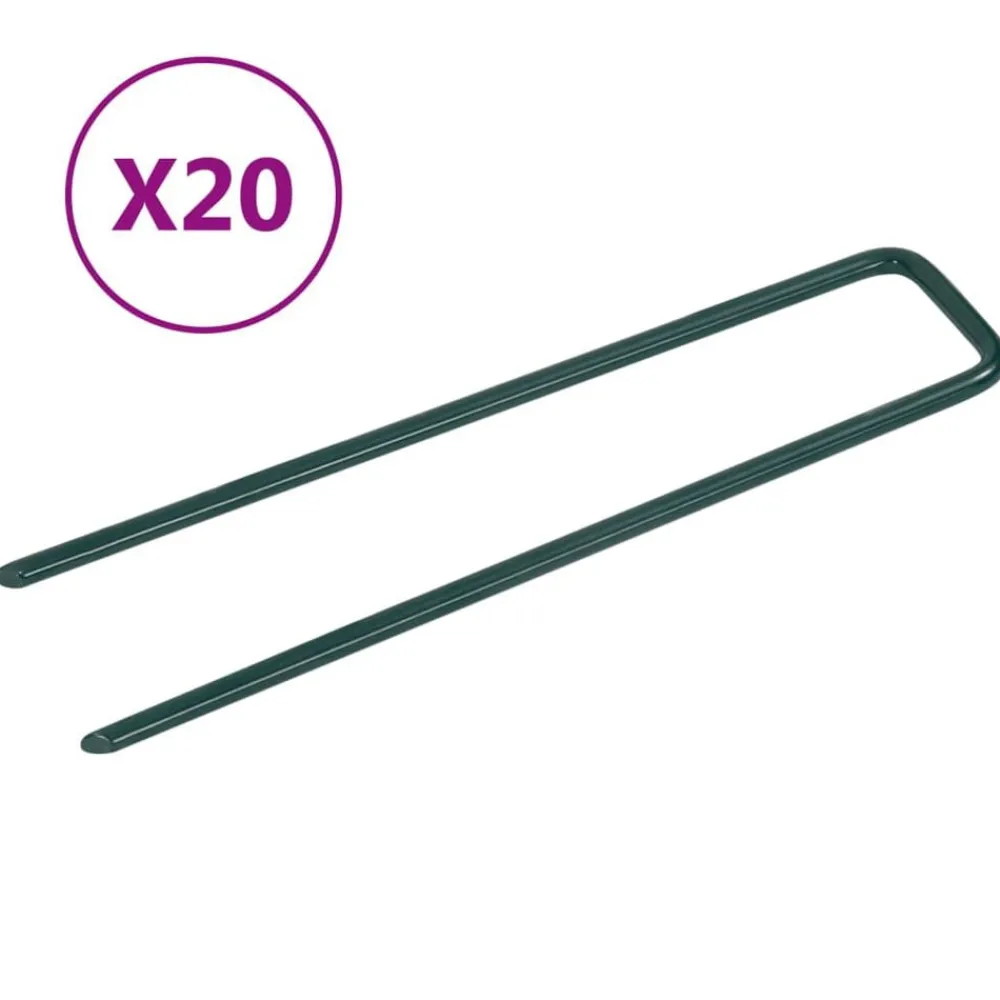 vidaXL Clous pour gazon artificiel 20 pcs Forme de U Fer