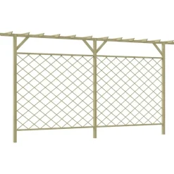 vidaXL Clôture à lattes de jardin avec pergola Bois