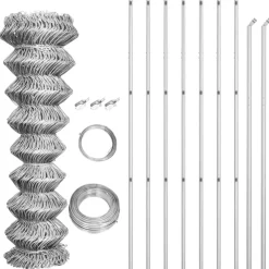 vidaXL Clôture à mailles avec poteaux Acier galvanisé 15x1,5 m Argenté