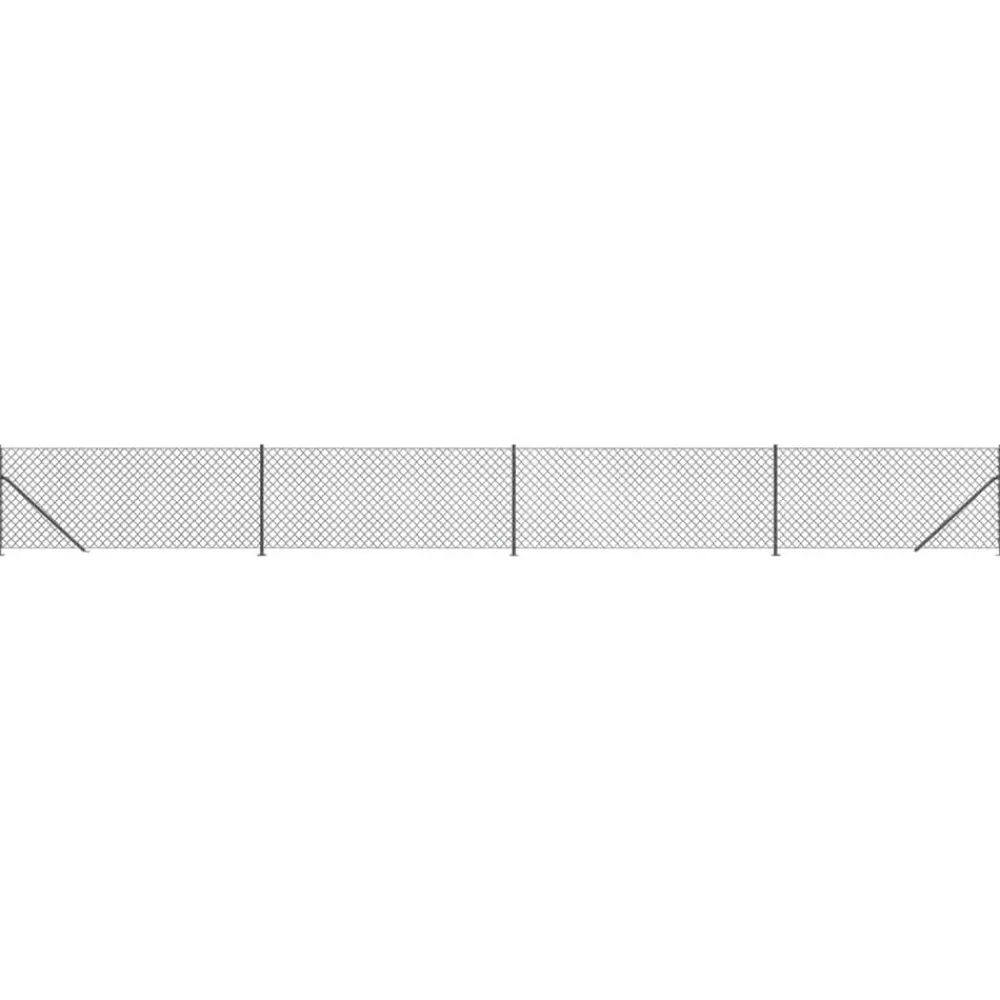 Clôtures & Barrières-vidaXL Clôture à mailles losangées avec bride 0,8x10 m Anthracite