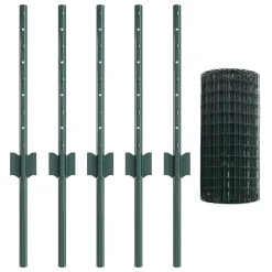 vidaXL Clôture avec poteau 0,4 x 10 m Acier et PVC