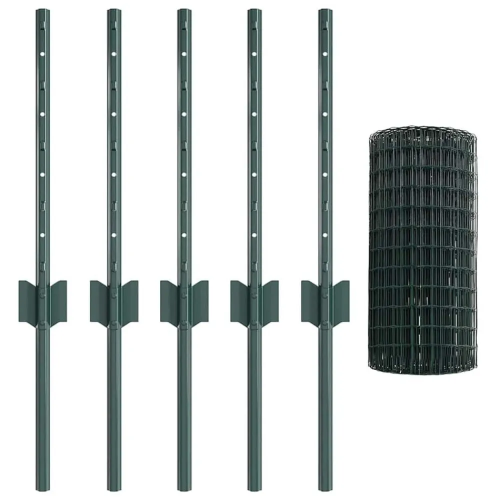 vidaXL Clôture avec poteau 0,4 x 10 m Acier et PVC