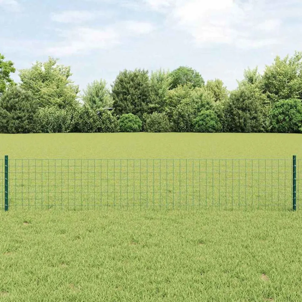 vidaXL Clôture avec poteau 0,4 x 10 m Acier et PVC