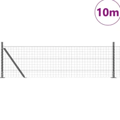 vidaXL Clôture avec poteau 0,4 x 10 m Acier et PVC