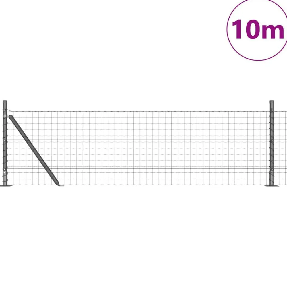 vidaXL Clôture avec poteau 0,4 x 10 m Acier et PVC