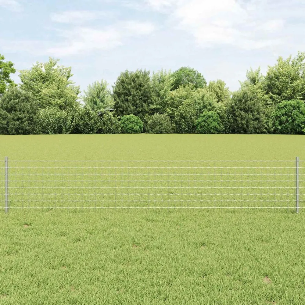 vidaXL Clôture avec poteau Argenté 0,4 x 10 m Acier