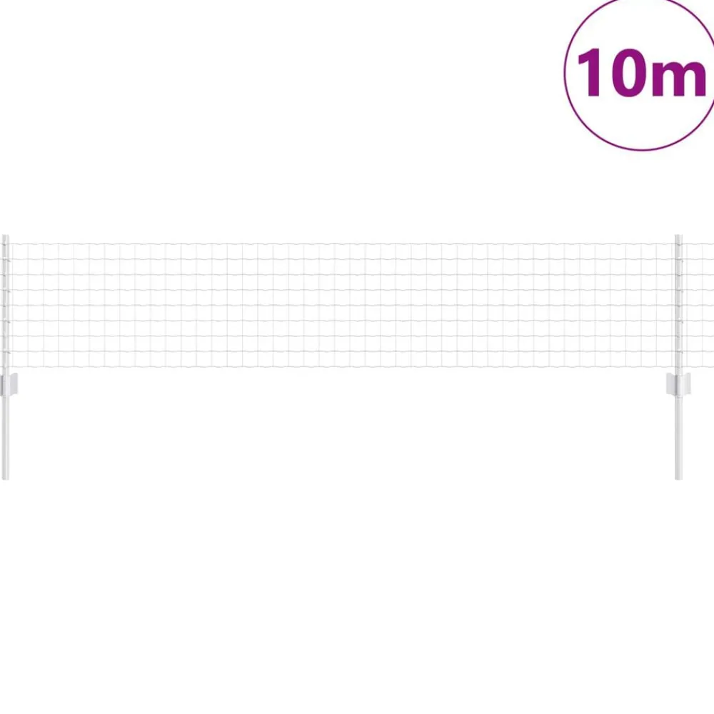 vidaXL Clôture avec poteau Argenté 0,4 x 10 m Acier