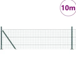 vidaXL Clôture avec poteau 0,4 x 10 m Acier et PVC