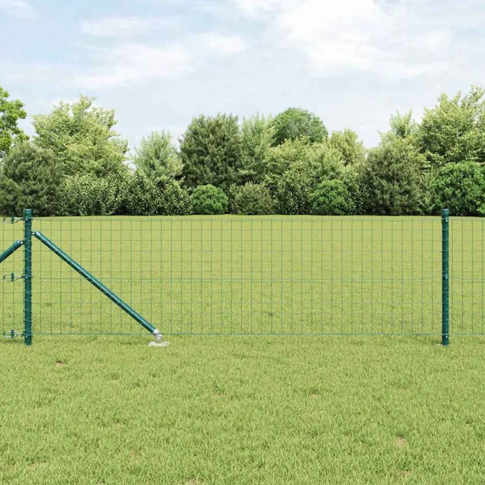 vidaXL Clôture avec poteau 0,4 x 10 m Acier et PVC