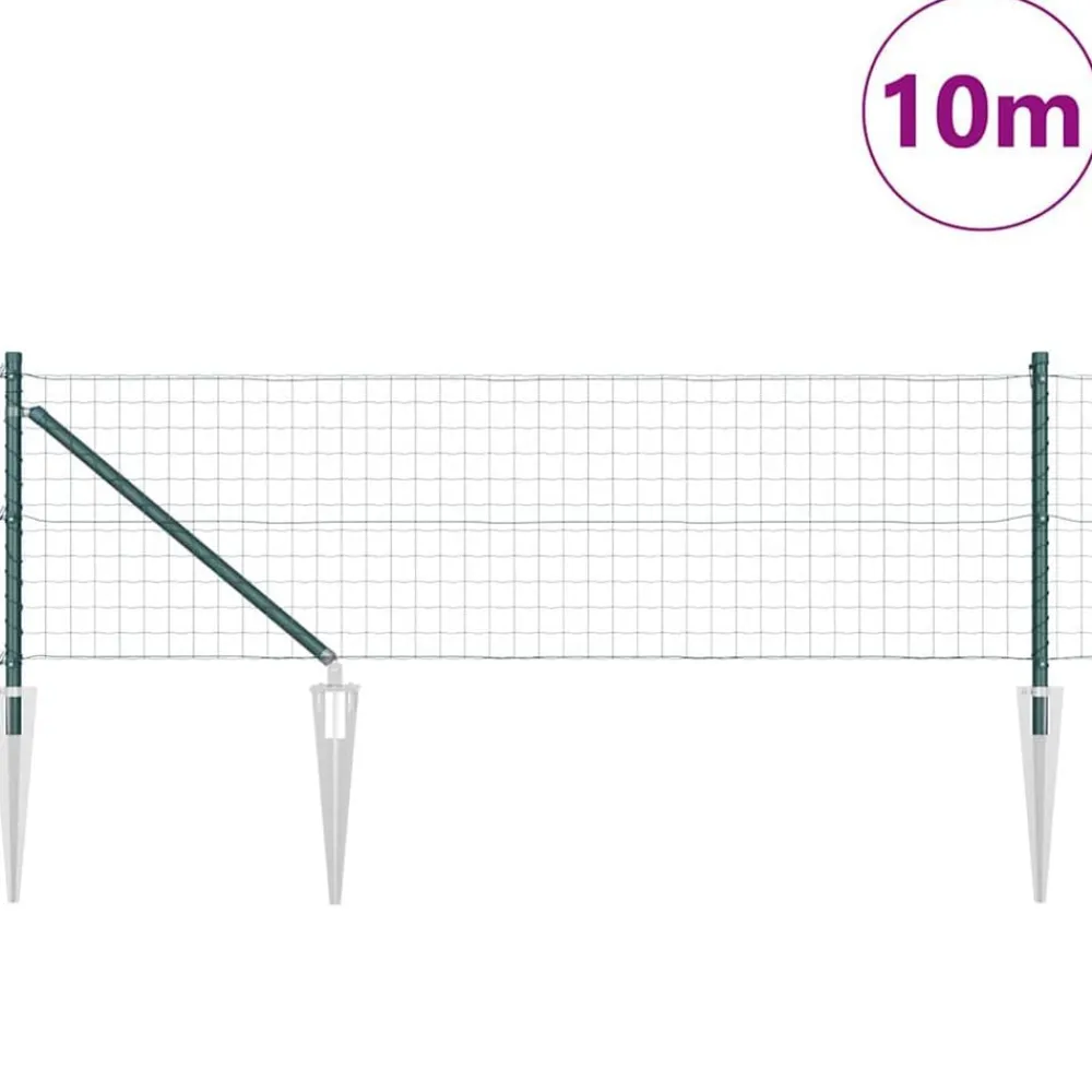 vidaXL Clôture avec poteau 0,4 x 10 m Acier et PVC