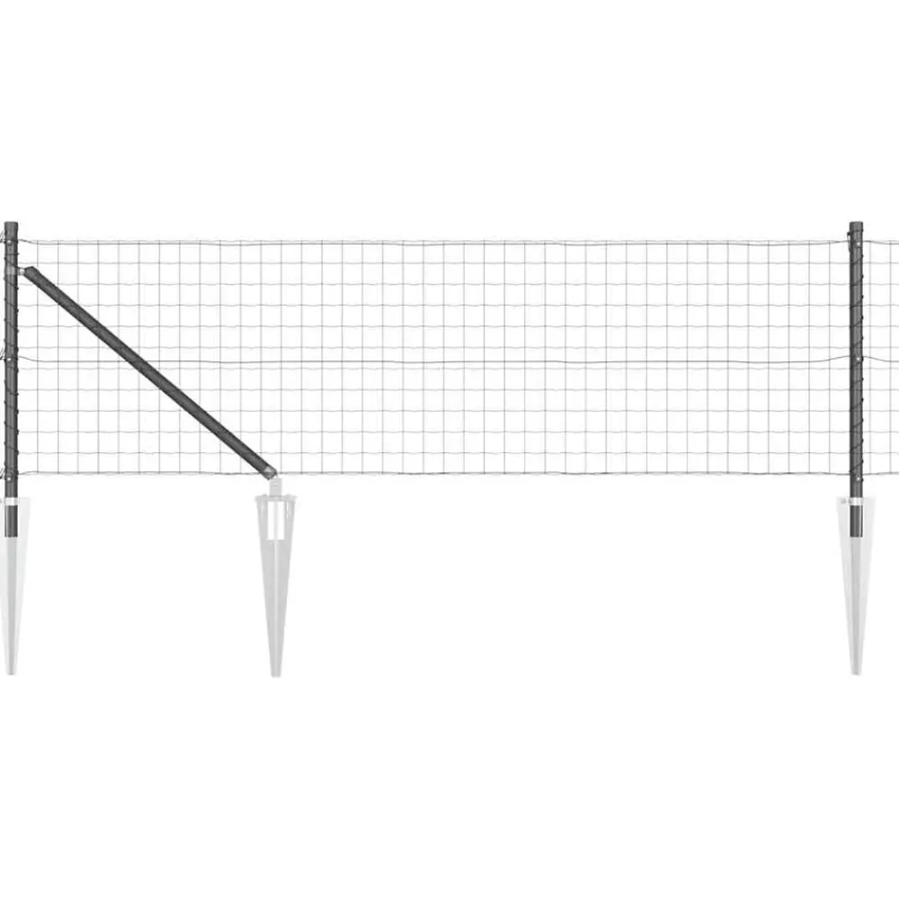 vidaXL Clôture avec poteau 0,4 x 10 m Acier et PVC