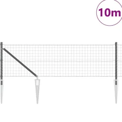 vidaXL Clôture avec poteau 0,4 x 10 m Acier et PVC