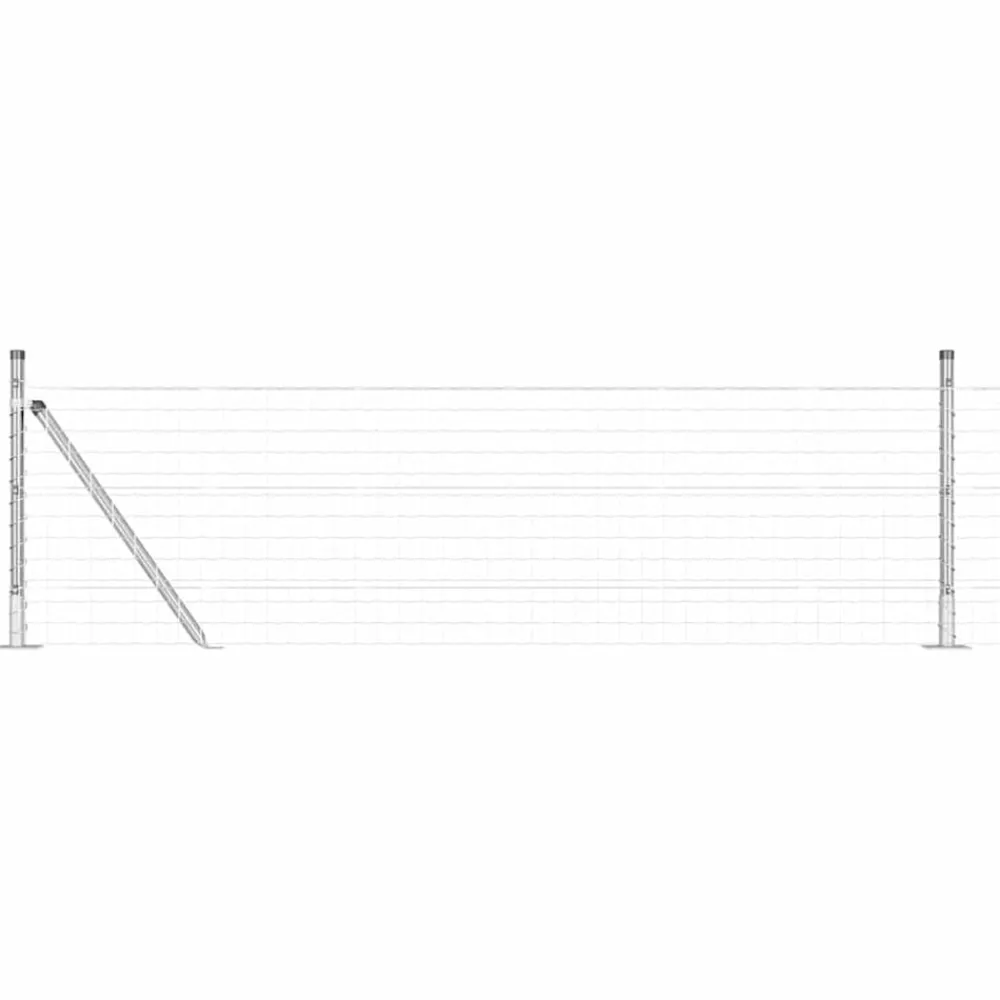 Clôtures & Barrières-vidaXL Clôture avec poteau Argenté 0,4 x 10 m Acier Acier galvanisé