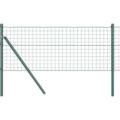 Clôtures & Barrières-vidaXL Clôture avec poteau 0,4 x 10 m Acier et PVC Vert