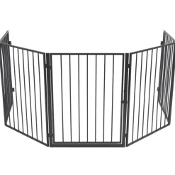 vidaXL Clôture de cheminée pour animaux de compagnie Acier Noir