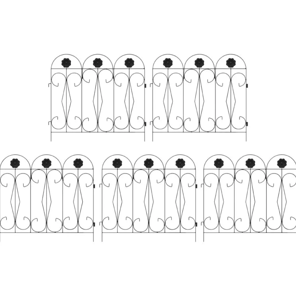 vidaXL Clôture de jardin 5 pcs Acier