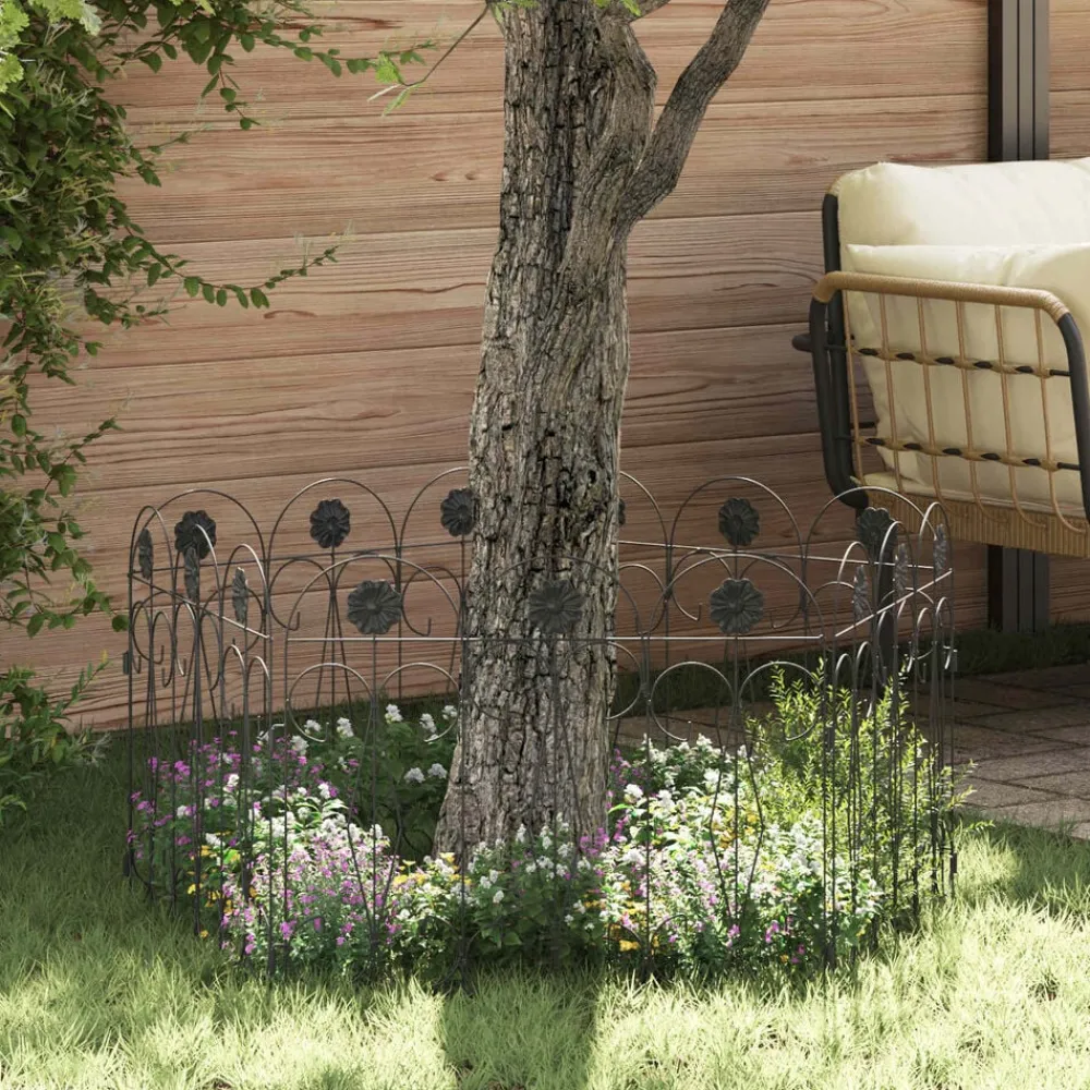 vidaXL Clôture de jardin 5 pcs Acier