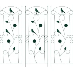 Pelouses & Jardins-vidaXL Clôture de jardin 3 pcs 110 x 40 cm Acier Vert