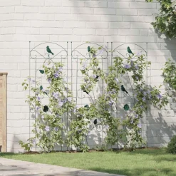 Pelouses & Jardins-vidaXL Clôture de jardin 3 pcs 110 x 40 cm Acier Vert