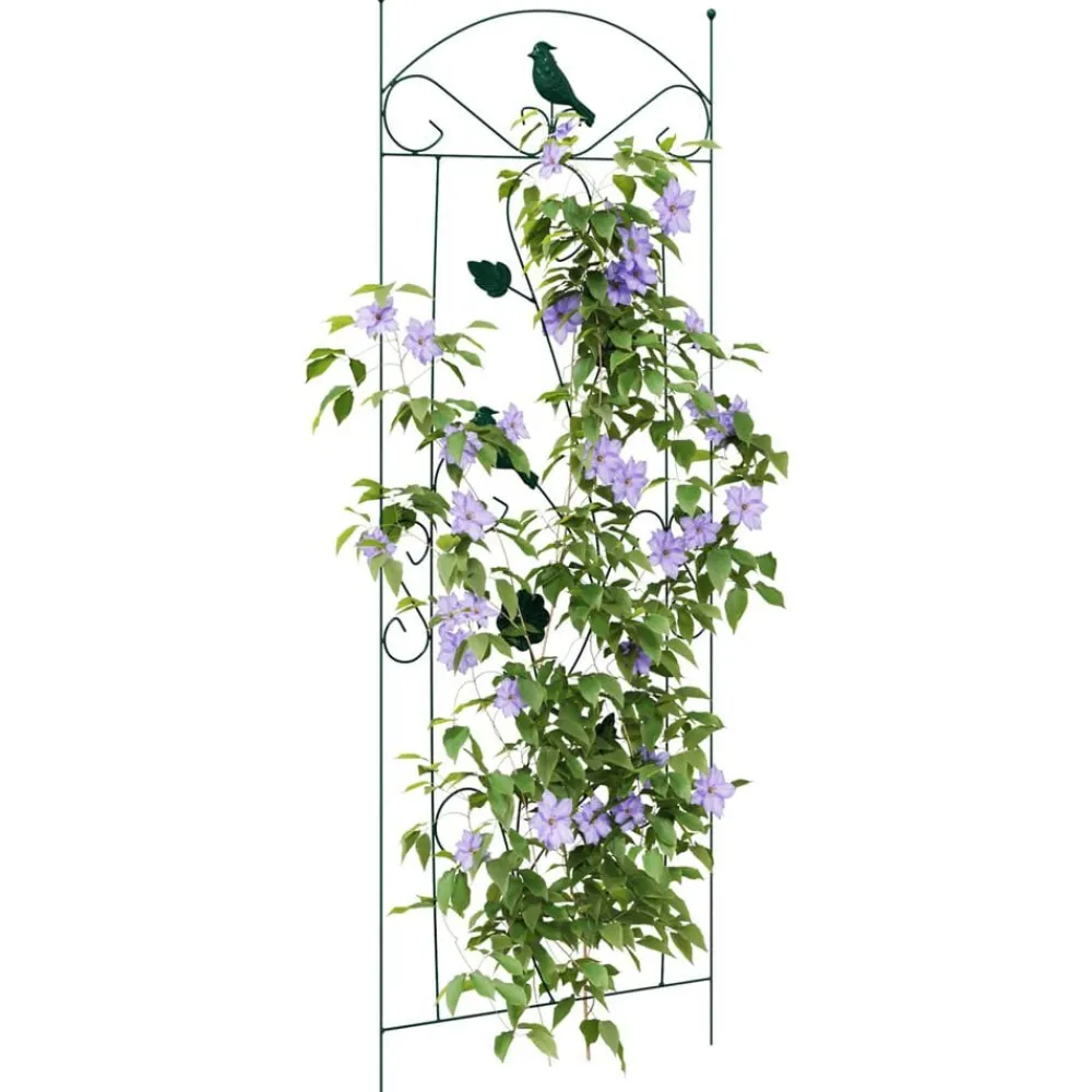 Pelouses & Jardins-vidaXL Clôture de jardin 3 pcs 110 x 40 cm Acier Vert