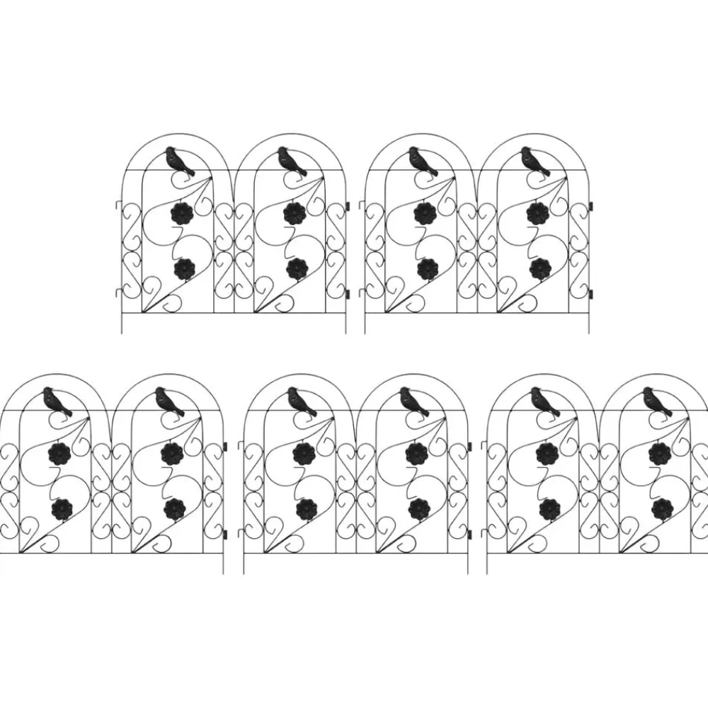 vidaXL Clôture de jardin 5 pcs Acier