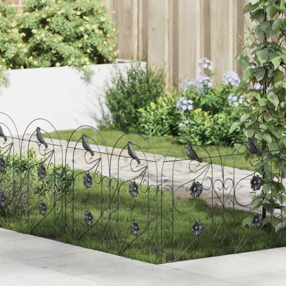 vidaXL Clôture de jardin 5 pcs Acier
