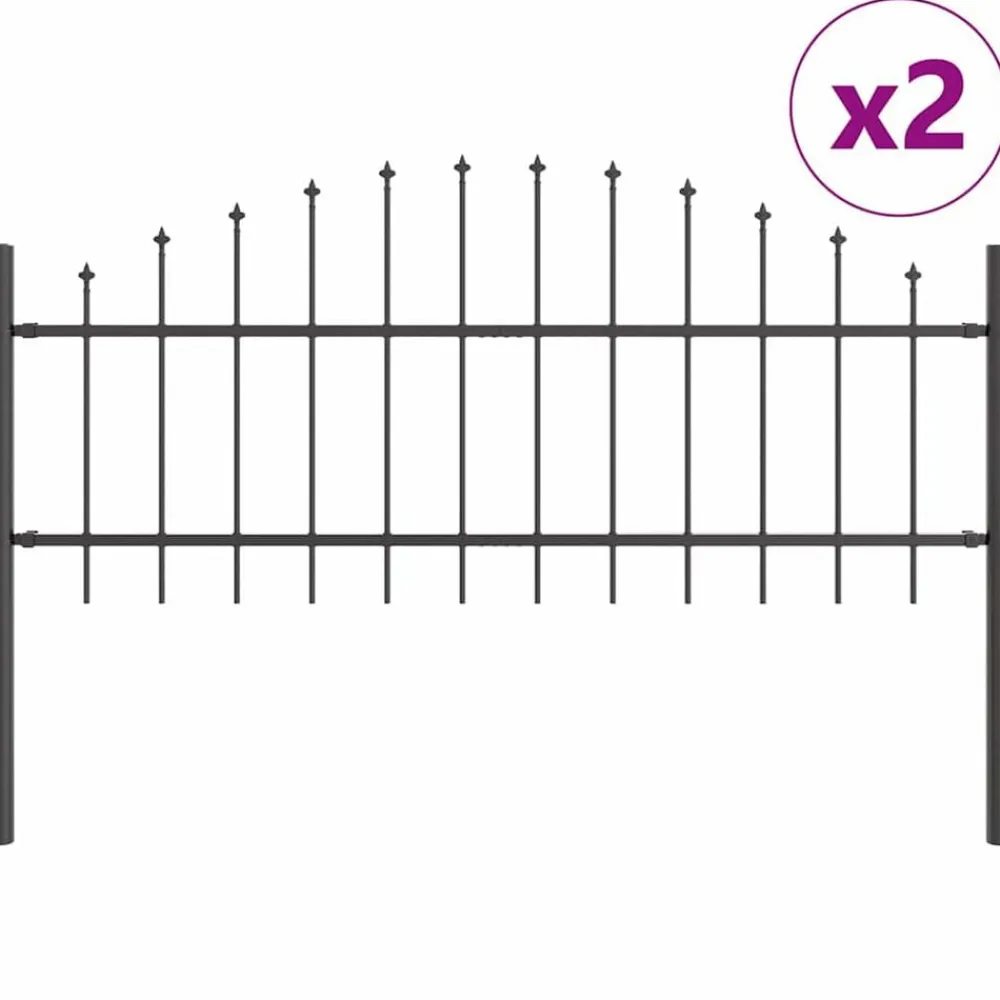 vidaXL Clôture de jardin 2 pcs 170 x 140 cm