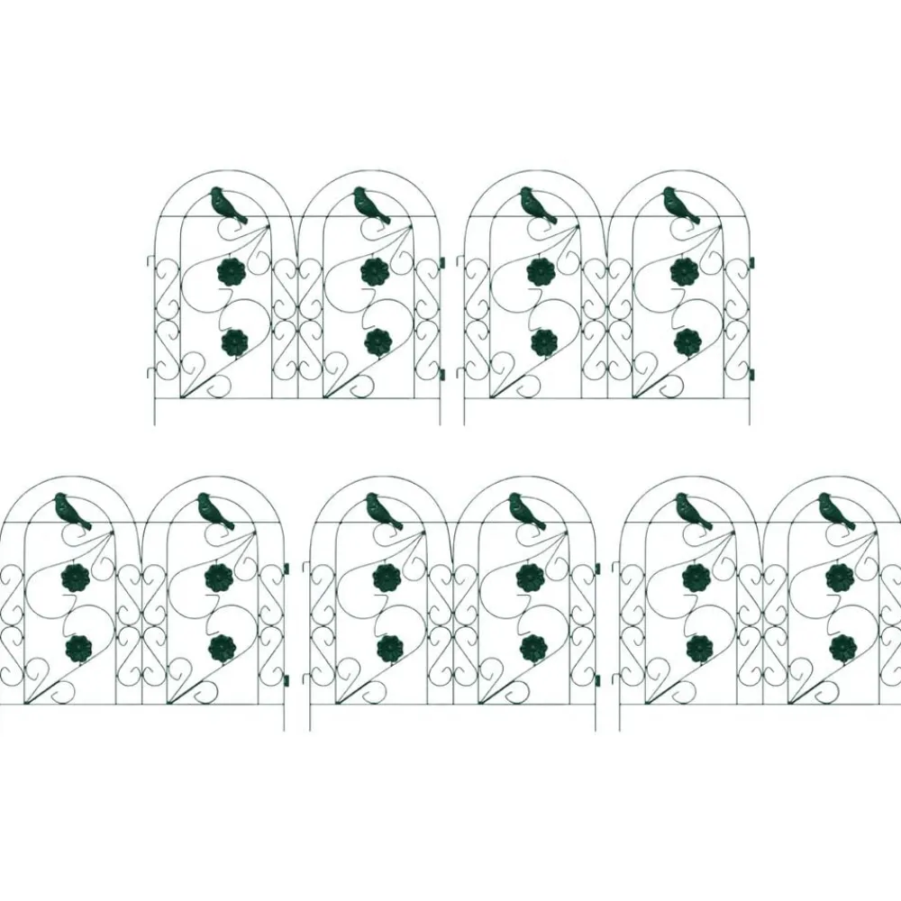 Clôtures & Barrières-vidaXL Clôture de jardin 5 pcs Acier Vert
