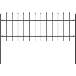 Clôtures & Barrières-vidaXL Clôture de jardin 2 pcs 3,4 x 0,6 m Acier revêtu de poudre Gris