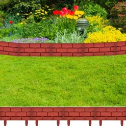Clôtures & Barrières-vidaXL Clôture de jardin avec design de briques 11 pcs
