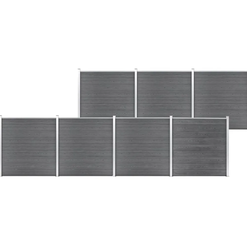 Clôtures & Barrières-vidaXL Clôture de jardin WPC 1218x186 cm Gris