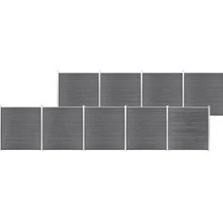 Clôtures & Barrières-vidaXL Clôture de jardin WPC 1564x186 cm Gris