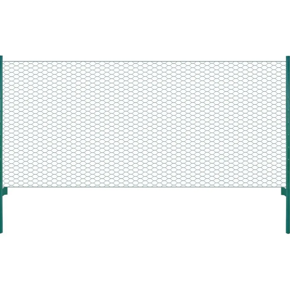 Clôtures & Barrières-vidaXL Clôture en grillage métallique avec poteaux Acier 25x0,5 m Vert