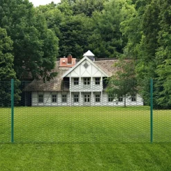 Clôtures & Barrières-vidaXL Clôture en grillage métallique avec poteaux Acier 25x0,5 m Vert