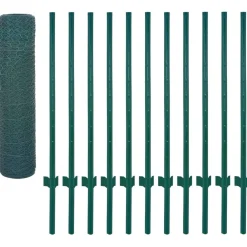Clôtures & Barrières-vidaXL Clôture en grillage métallique avec poteaux Acier 25x0,5 m Vert