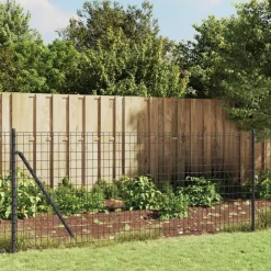 Clôtures & Barrières-vidaXL Clôture en treillis métallique avec bride 0,8x10 m Anthracite