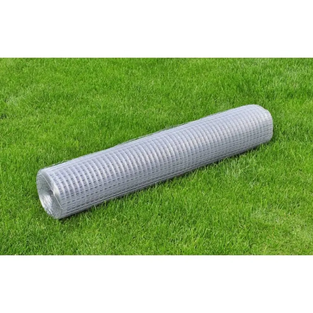 Clôtures & Barrières-vidaXL Clôture en treillis acier galvanisé carré 1x25 m Argenté